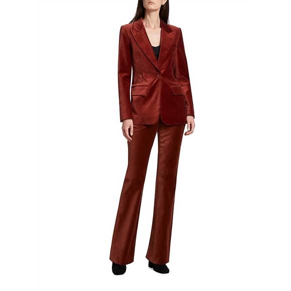 NEW DEREK LAM 10 CROSBY blake flare trouser in mahogany - Picture 2 of 5